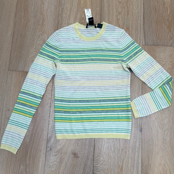 NWT Theory Bergdorf Goodman Striped Long Sleeve cashmere Sweater Size Small - Picture 1 of 2